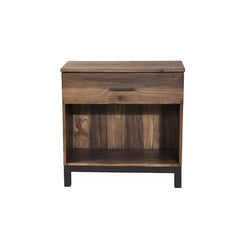 Cedric 28'' Tall 1 - Drawer Nightstand in Rustic/Black