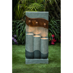 Cement Modern Pots Patio Fountain with Light Modern Style Fountain