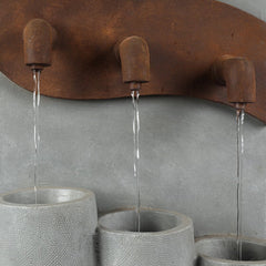 Cement Modern Pots Patio Fountain with Light Modern Style Fountain