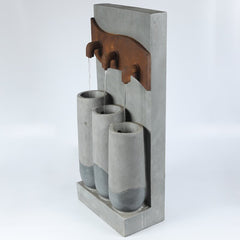 Cement Modern Pots Patio Fountain with Light Modern Style Fountain
