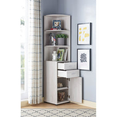 White Oak 70.75'' H x 15.5'' W Corner Bookcase Update your Modern Home Office with this Contemporary Corner Cabinet