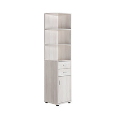 White Oak 70.75'' H x 15.5'' W Corner Bookcase Update your Modern Home Office with this Contemporary Corner Cabinet