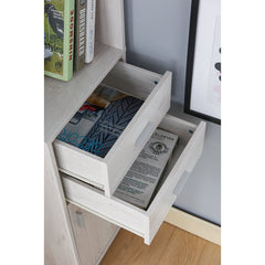 White Oak 70.75'' H x 15.5'' W Corner Bookcase Update your Modern Home Office with this Contemporary Corner Cabinet