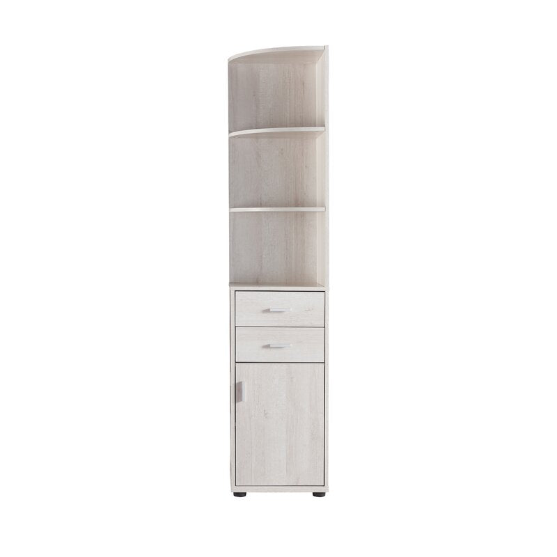 White Oak 70.75'' H x 15.5'' W Corner Bookcase Update your Modern Home Office with this Contemporary Corner Cabinet