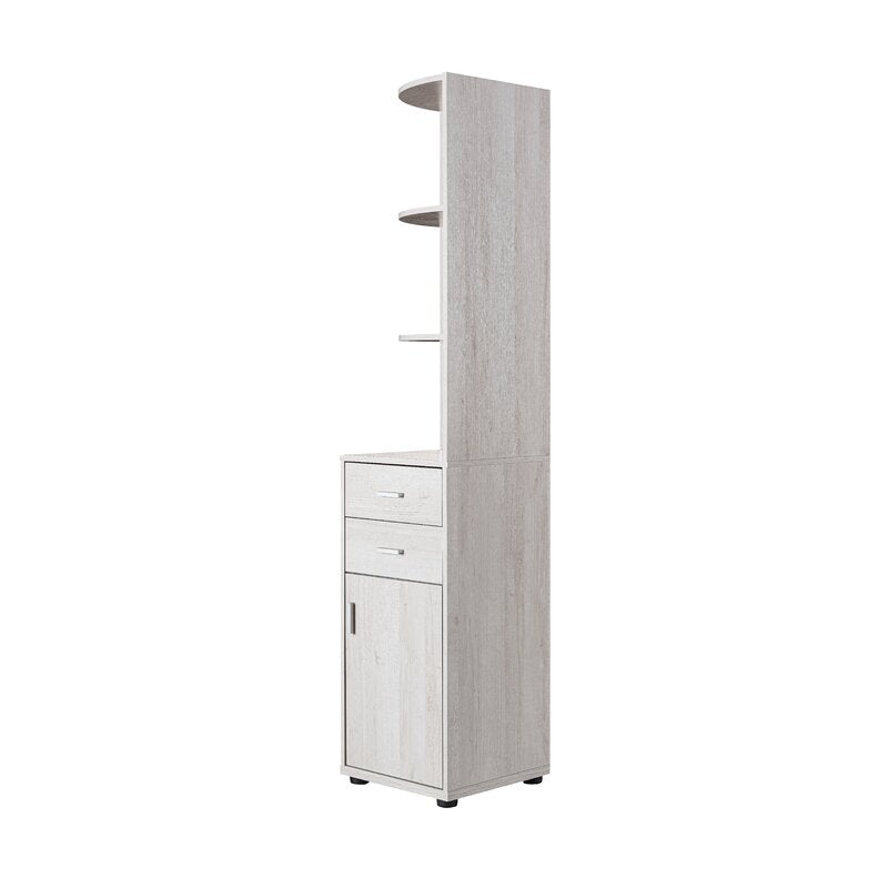 White Oak 70.75'' H x 15.5'' W Corner Bookcase Update your Modern Home Office with this Contemporary Corner Cabinet