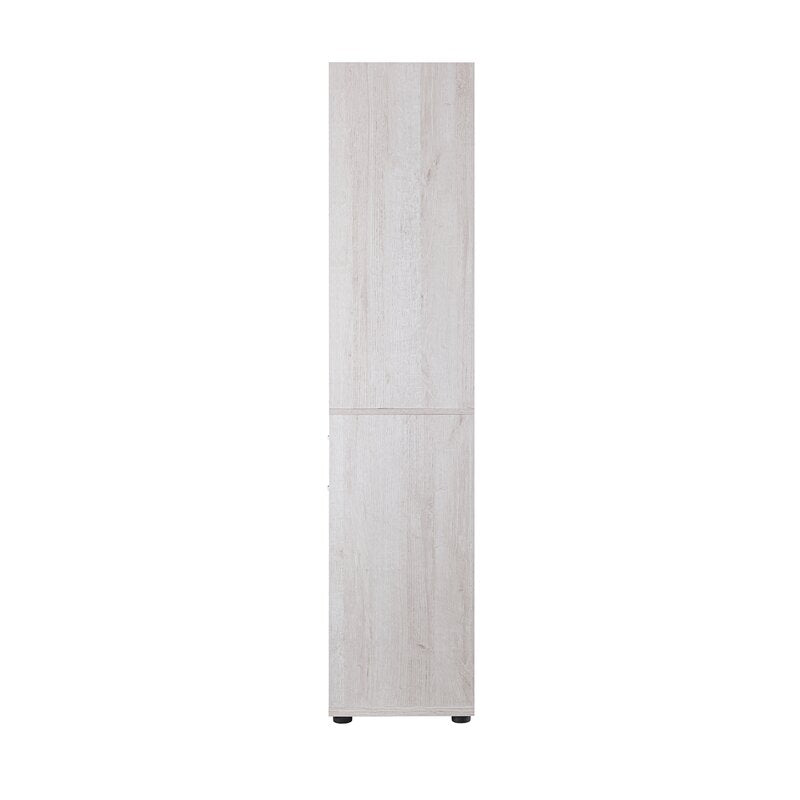 White Oak 70.75'' H x 15.5'' W Corner Bookcase Update your Modern Home Office with this Contemporary Corner Cabinet