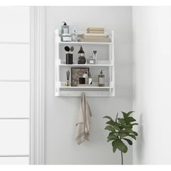 White 19.5'' W x 26'' H x 8'' D Wall Mounted Bathroom Shelves