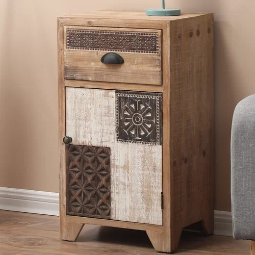 28.3'' Tall End Table with Storage Boho-Inspired End Table Brings Fun Style To Your Bedroom Or Living Room