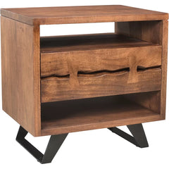 Solid Wood Chamelee 21.5'' Tall 1 - Drawer Nightstand in Brown Contemporary