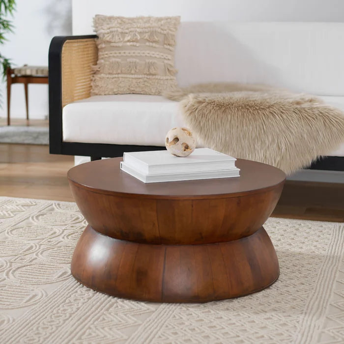 Drum style coffee table sale