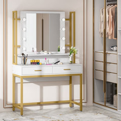 Gold Chandrika 35.43'' Wide Vanity with Mirror