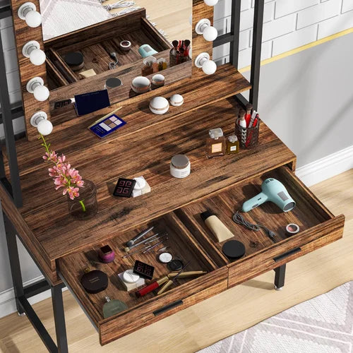 Brown Chandrika 35.43'' Wide Vanity with Mirror