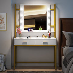 Gold Chandrika 35.43'' Wide Vanity with Mirror