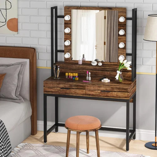 Brown Chandrika 35.43'' Wide Vanity with Mirror