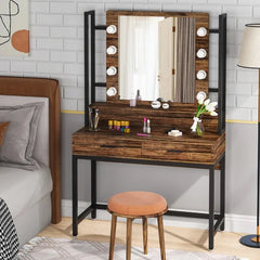 Brown Chandrika 35.43'' Wide Vanity with Mirror