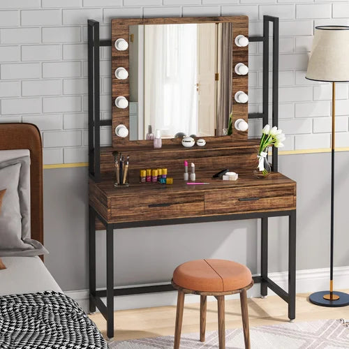 Brown Chandrika 35.43'' Wide Vanity with Mirror