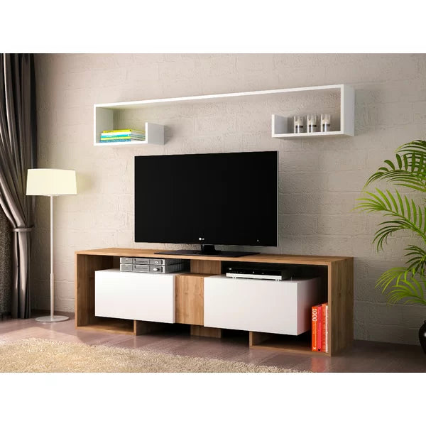 Solid Wood Chanler TV Stand for TVs up to 78" with Sound Bar Shelf Modern Design