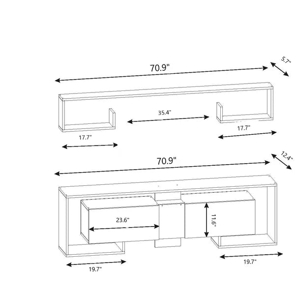 Solid Wood Chanler TV Stand for TVs up to 78" with Sound Bar Shelf Modern Design