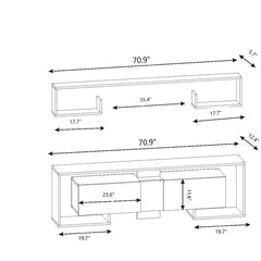 Solid Wood Chanler TV Stand for TVs up to 78" with Sound Bar Shelf Modern Design