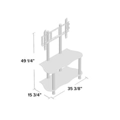 Black Multi Screen Floor Stand Mount for Screens with Shelving, Holds up to 75 Lb. lbs