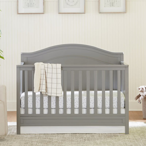 Gray 4-in-1 Convertible Crib The Crib Easily Converts from Crib to Toddler Bed, Daybed, and Full-Size Bed