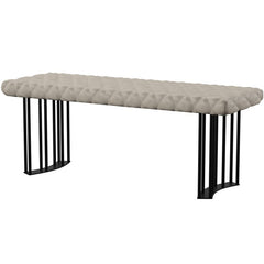 Gray Vintage PU Faux Leather Bench Perfect for Flexible Seating and On-Trend Style, A Bench like this is a Great Option for Seating Multiple People
