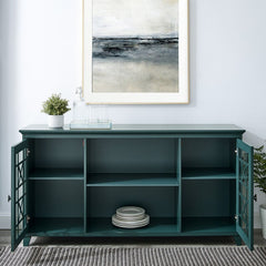 Antique Dark Teal Charney 60'' Wide Sideboard Transitional Sideboard