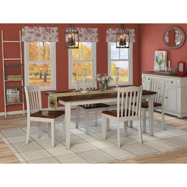 Solid Wood Charpentier 4 - Person Dining Set Sturdy and Durable Table
