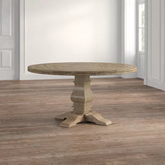 Cheatham 59.75'' Pine Solid Wood Pedestal Dining Table Features a Rustic Smoke Finish