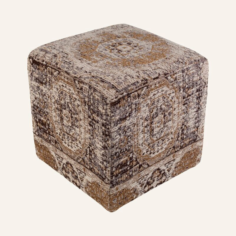 Gray/Purple 18'' Wide Square Abstract Pouf Ottoman This Pouf Makes the Perfect Spare Seat in your Living Room