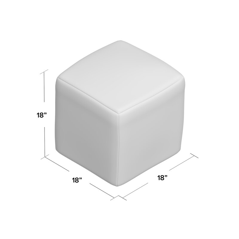 Gray/Purple 18'' Wide Square Abstract Pouf Ottoman This Pouf Makes the Perfect Spare Seat in your Living Room