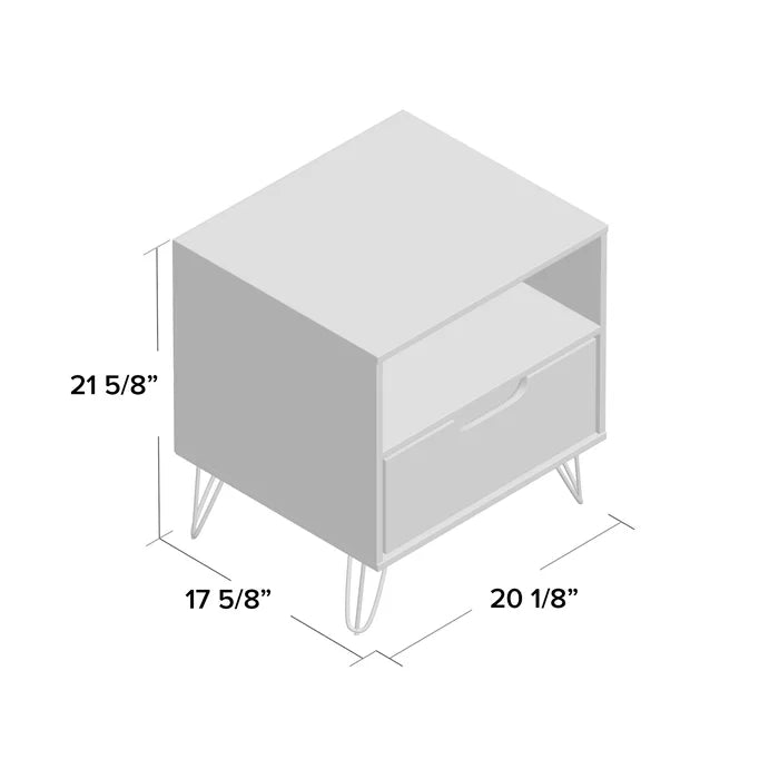 White Chehalis 21.65'' Tall 1 - Drawer Nightstand Modern Design