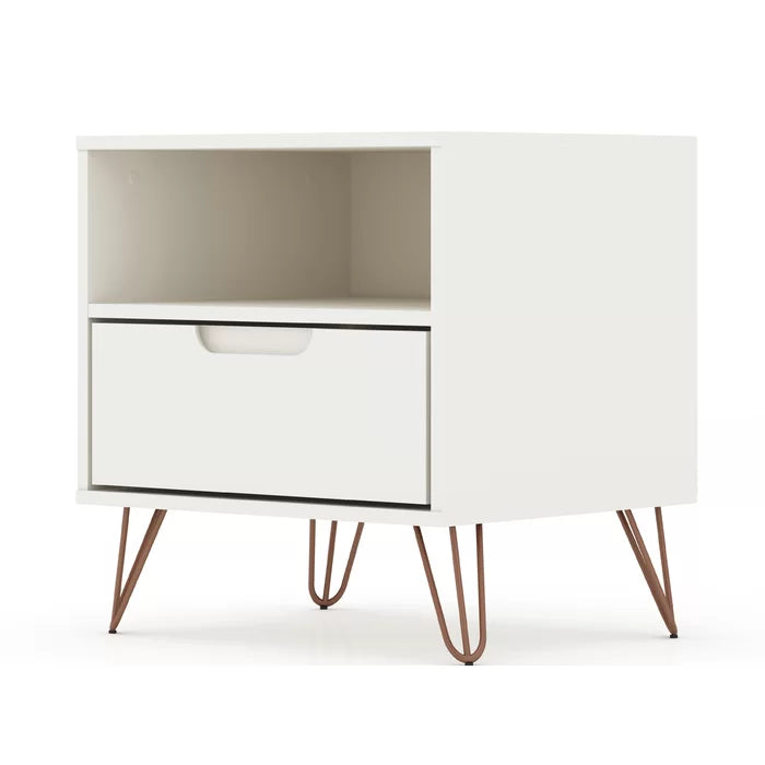 White Chehalis 21.65'' Tall 1 - Drawer Nightstand Modern Design