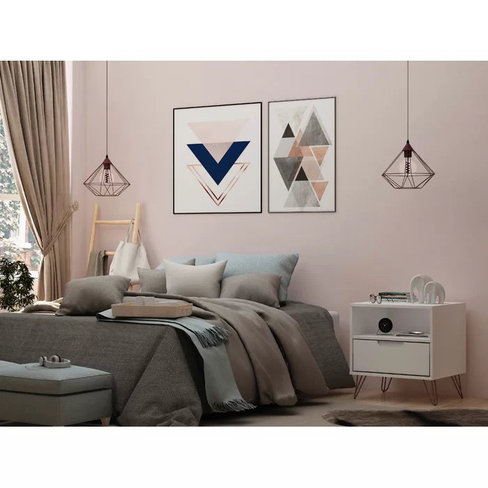 White Chehalis 21.65'' Tall 1 - Drawer Nightstand Modern Design