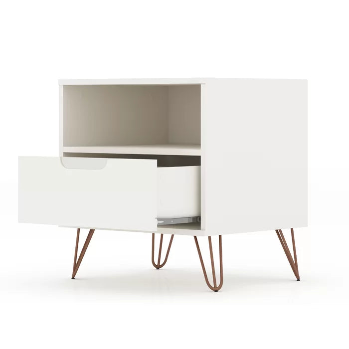 White Chehalis 21.65'' Tall 1 - Drawer Nightstand Modern Design