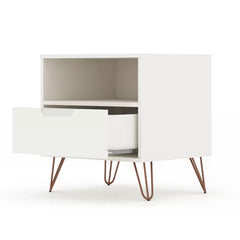 White Chehalis 21.65'' Tall 1 - Drawer Nightstand Modern Design
