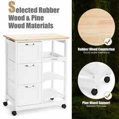 Chellman 26.5'' Wide Rolling Kitchen Cart Sturdy and Wear-Resistant