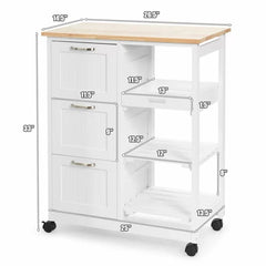 Chellman 26.5'' Wide Rolling Kitchen Cart Sturdy and Wear-Resistant