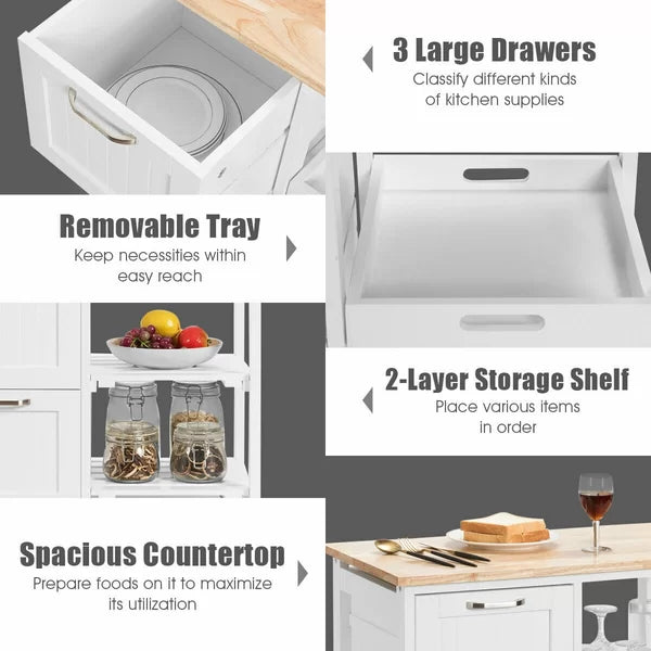 Chellman 26.5'' Wide Rolling Kitchen Cart Sturdy and Wear-Resistant