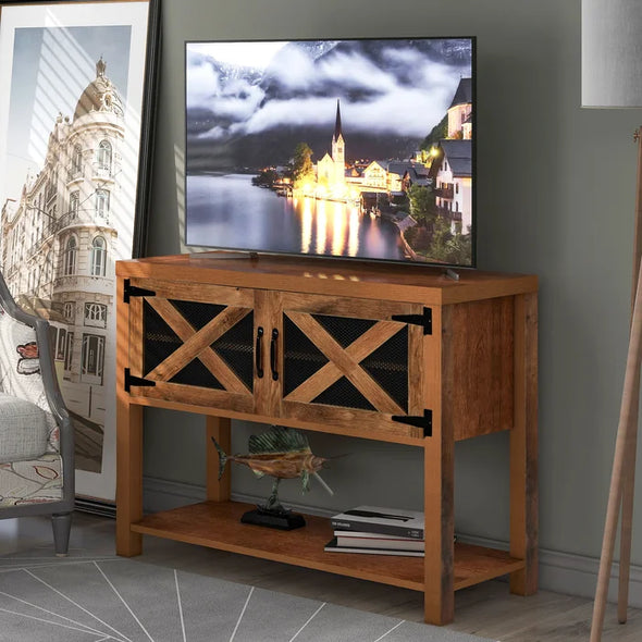 Dark Brown Cheniece TV Stand for TVs up to 32" Stylish Functionality