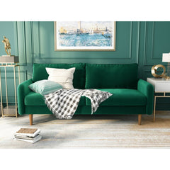 Green Cilla 71.6'' Square Arm Sofa Mid Century Modern Nostalgia Contemporary Tapered