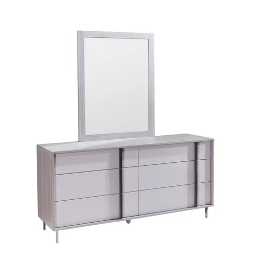 Cindina 6 Drawer 63'' W Double Dresser with Mirror Indoor Design
