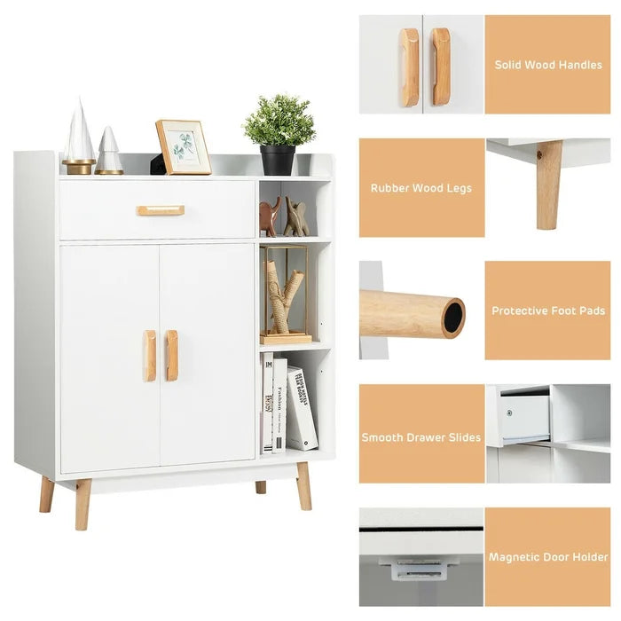 Citrana 37.5'' Tall 1 - Door Accent Cabinet Modern Appearance Adjustable Shelves