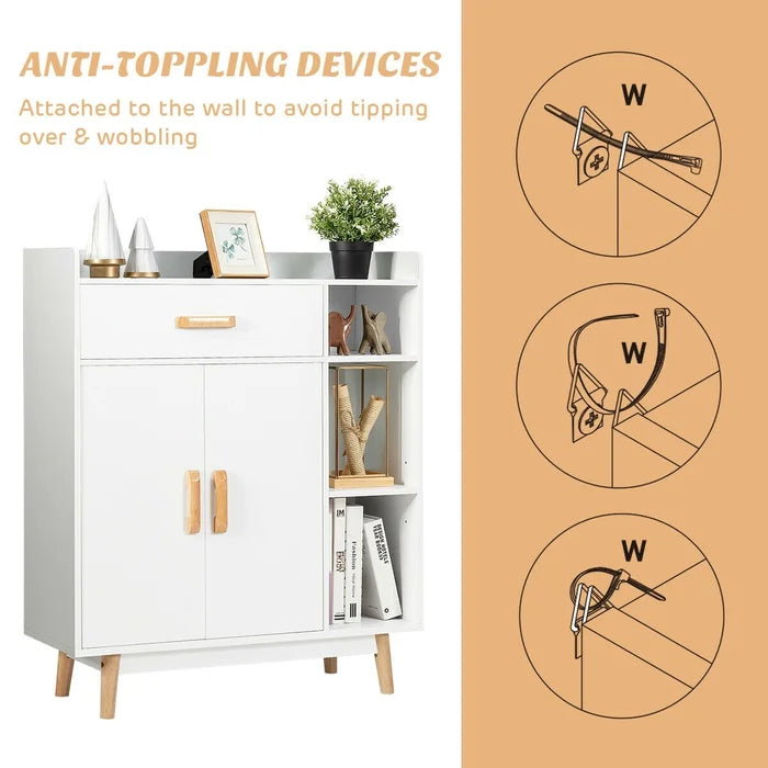 Citrana 37.5'' Tall 1 - Door Accent Cabinet Modern Appearance Adjustable Shelves