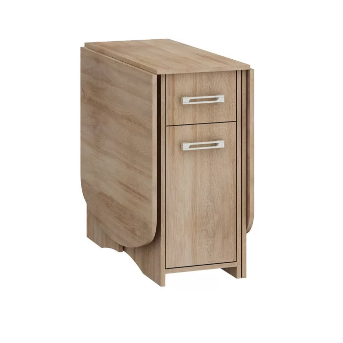 Natural Oak Clarabelle Dining Table Drop Leaves Swing up and Secure Underneath