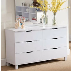Clark 6 Drawer 47.25'' W Solid Wood Double Dresser Offer Storage Space