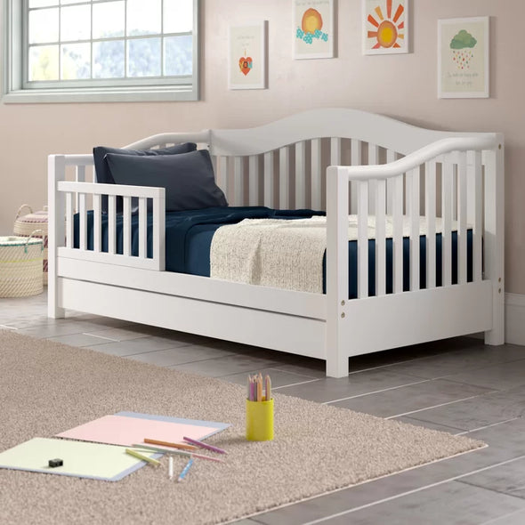 Standard Bed White Clarkson Toddler Solid Pine Wood Bed Perfect for Bedroom