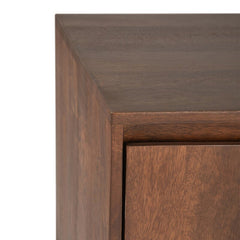 Umber Brown Stain Solid Wood TV Stand for TVs up to 65" Open Shelving and Hidden Storage Compartments Make it Easy To Stay Organized and Wire-Free
