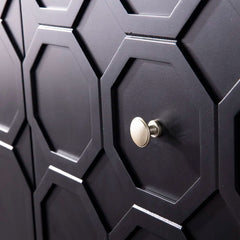 Black Claverton Down 26'' Tall 2 - Door Geometric Accent Cabinet