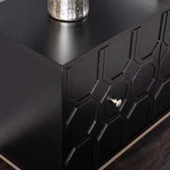 Black Claverton Down 26'' Tall 2 - Door Geometric Accent Cabinet